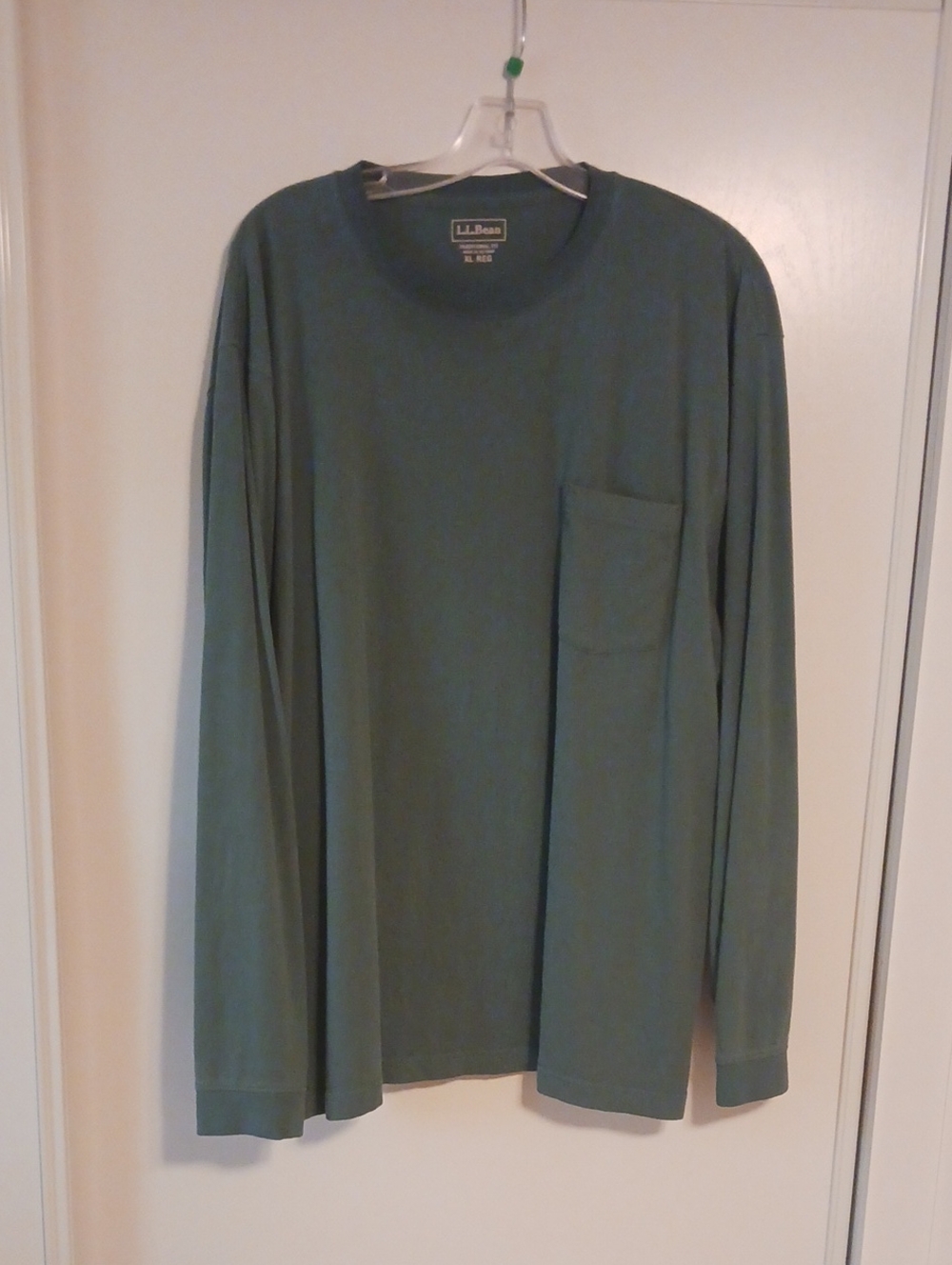 L.L. Bean Long-Sleeve Pocket Tee in Forest Green